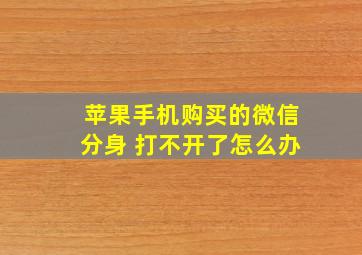 苹果手机购买的微信分身 打不开了怎么办